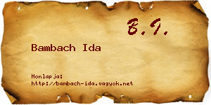 Bambach Ida névjegykártya