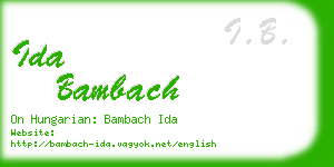 ida bambach business card